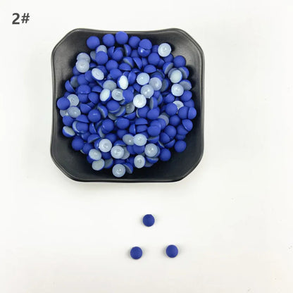 ABS Flat Half Round Beads - 6mm & 10mm Matte Plastic Beads for Clothing Accessories