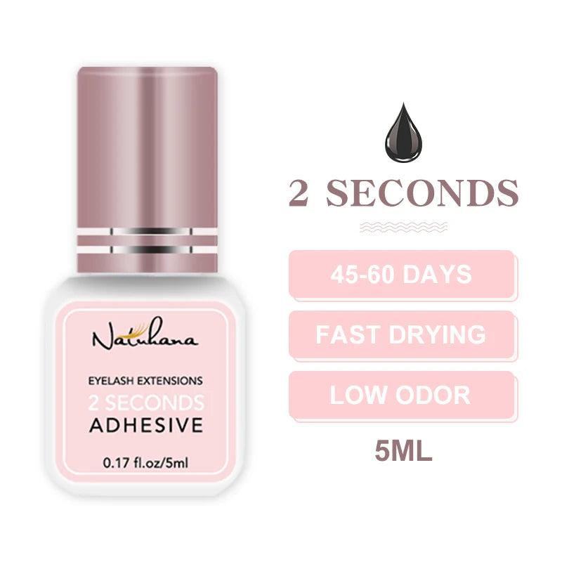 Professional Fast Dry Eyelash Extension Glue 5ml – Strong Hold 0.3s–3s Lash Adhesive for False Eyelashes & Salon Use