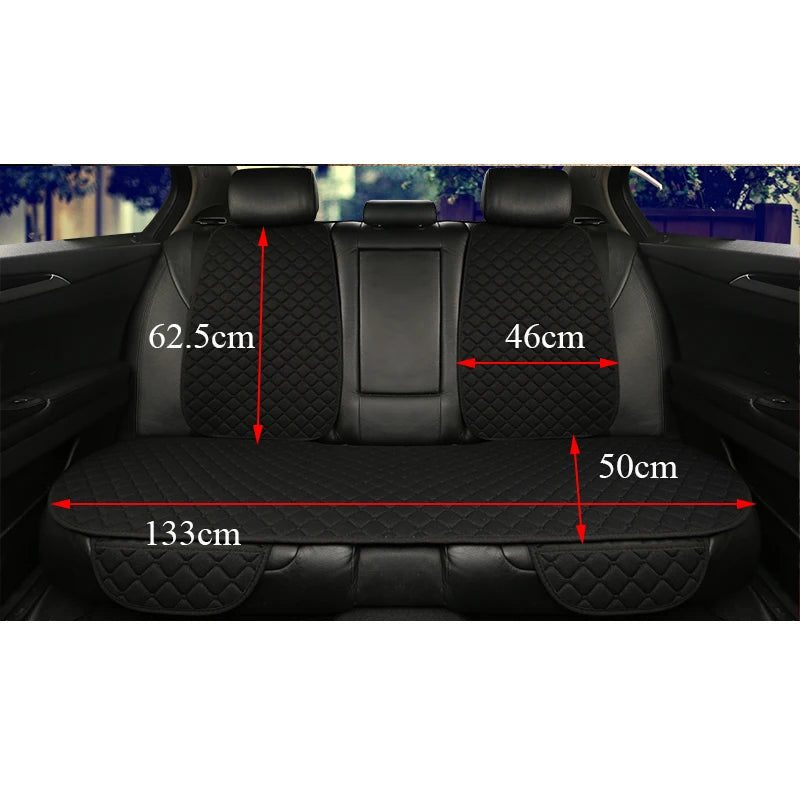 Universal Linen Car Seat Cover Protector Set – Breathable Flax Summer Cushion Pad for Front & Rear Seats Sedan, SUV & Pickup Interior Accessories