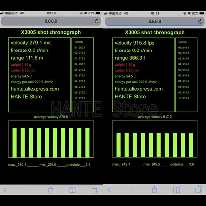 WiFi Shooting Chronograph | Ball Velocity & Energy Measurement Bullet Speed Tester