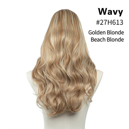 Synthetic U-Part Clip-in Hair Extensions – Long, Straight, Thick Blonde Hairpieces (16, 20, 24 Inch)