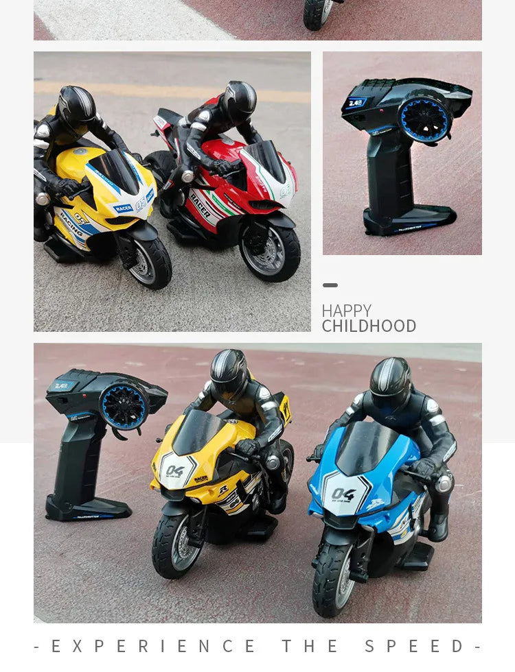 1/6 Scale RC Electric Racing Motorcycle – High-Speed 4CH Remote Control Drift Car Toy for Boys