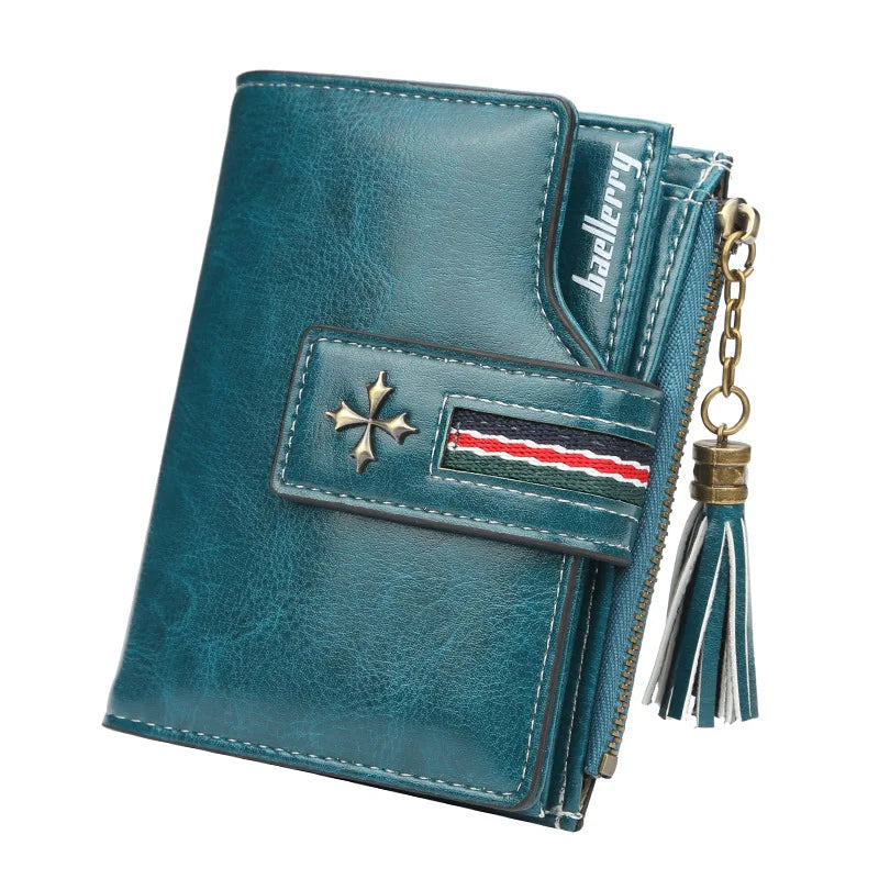 Fashion Small Leather Wallet for Women — Stylish Zipper & Hasp Card Holder, High-Quality Short Credit Card Purse