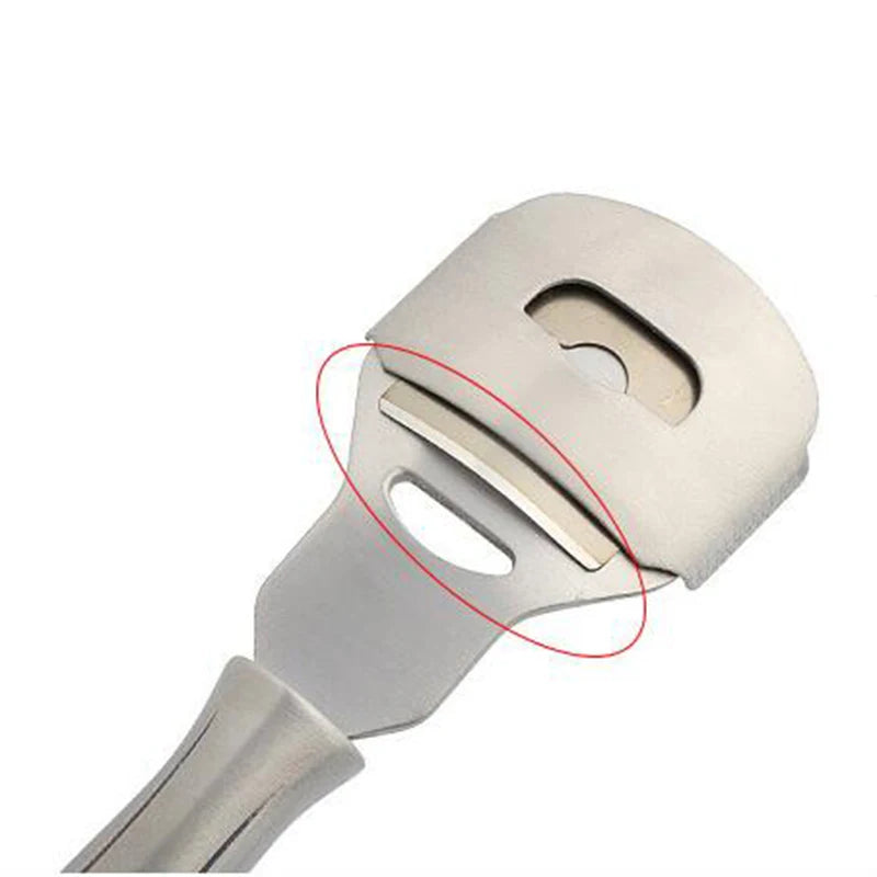 Foot Callus Shaver with Stainless Steel Handle - Hard Skin Remover for Heels, Pedicure Razor Tool with 10 Blades
