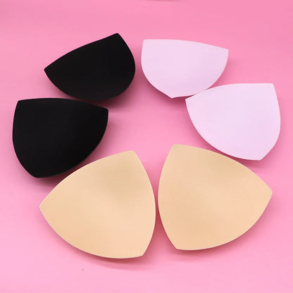 2 Pairs Sponge Bra Pads: Push-Up Breast Enhancer Inserts for Swimsuit Bikini Padding - Removable Chest Cup Pads