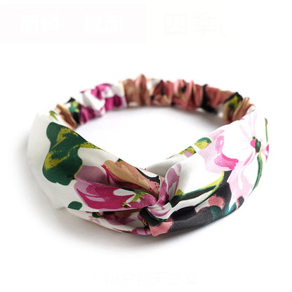 Bohemian Print Headbands for Women & Girls – Vintage Cross Turban Bandana Hair Accessories for Summer