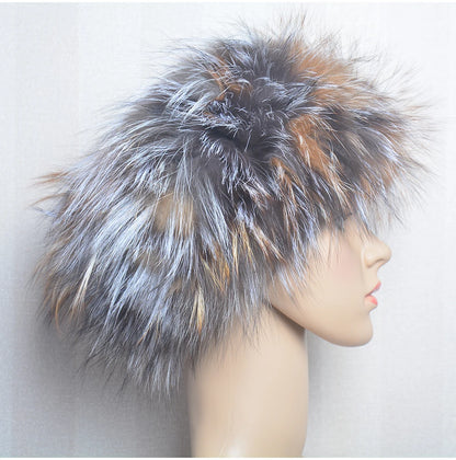 2025 Real Fox Fur Scarf and Headband – Luxury Winter Neck Warmer for Women, 100% Natural Fur, Elastic Ring Muffler