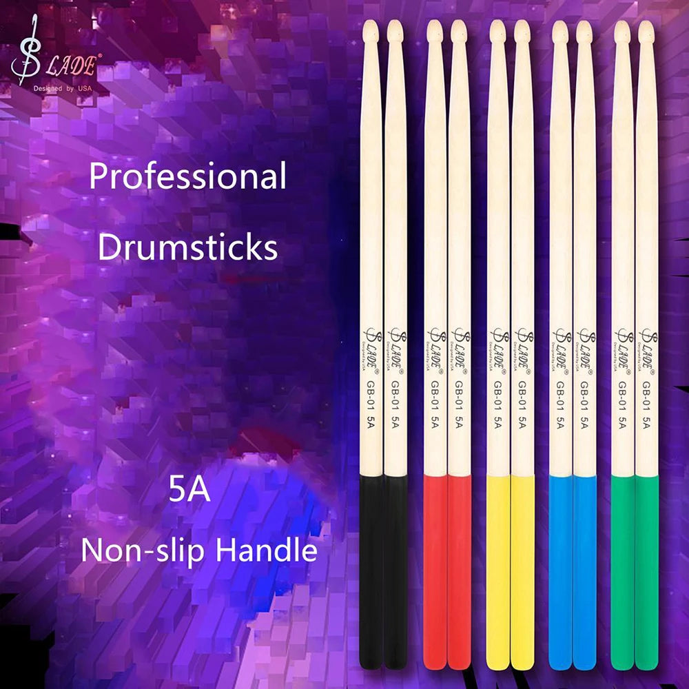 SLADE 5A Maple Drumsticks – Professional Wooden Percussion Mallets, 5 Colors
