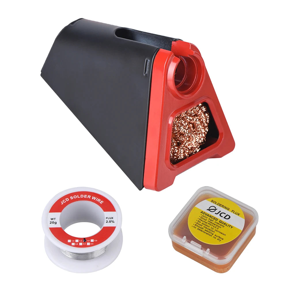 JCD 820 Aluminum Alloy Soldering Iron Stand – Electric Holder with Copper Cleaning Ball & RMA Flux