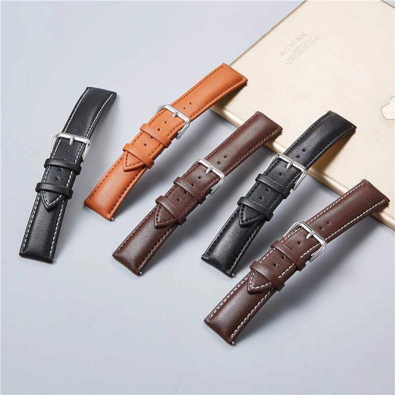 Genuine Leather Watchbands – Calfskin Replacement Straps for Men & Women, 18mm-24mm
