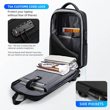 Fenruien Anti-Theft Laptop Backpack - Waterproof School and Business Travel Backpack with USB Charging, New Design for Men
