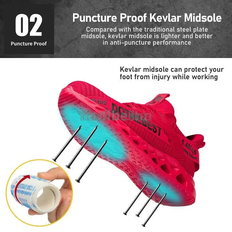 Steel Toe Safety Shoes for Men & Women – Lightweight Puncture-Proof Work Sneakers, Unisex Construction Boots