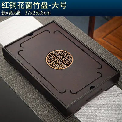Natural Bamboo Wood Tea Tray – Rectangle Tea Set with Drainage, Water Storage Board for Chinese Tea Cups, Home Accessories