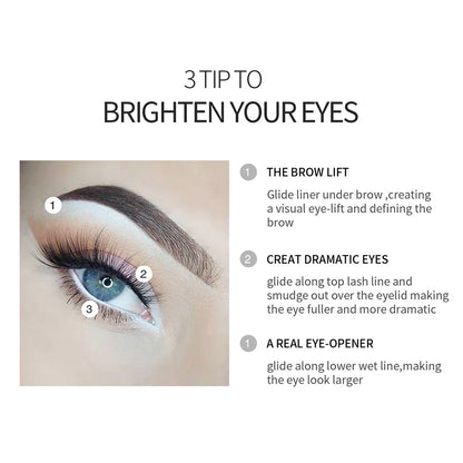 Waterproof White Eyeliner Pencil – Quick-Dry, Long-Lasting No-Bloom Eye Liner Pen for Professional Makeup