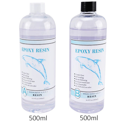 1:1 Clear Epoxy Resin Kit – Crystal Clear 2-Part Casting Resin Set with Measuring Cups, Stir Stick & Silicone Gloves for Art & DIY Crafts