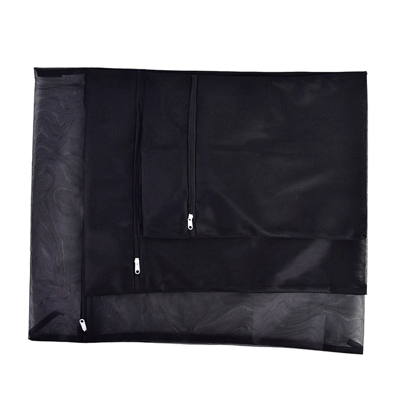 Black Nylon Mesh Laundry Bag – Zippered Washing Bag for Clothes, Bras & Delicates, Washing Machine Safe