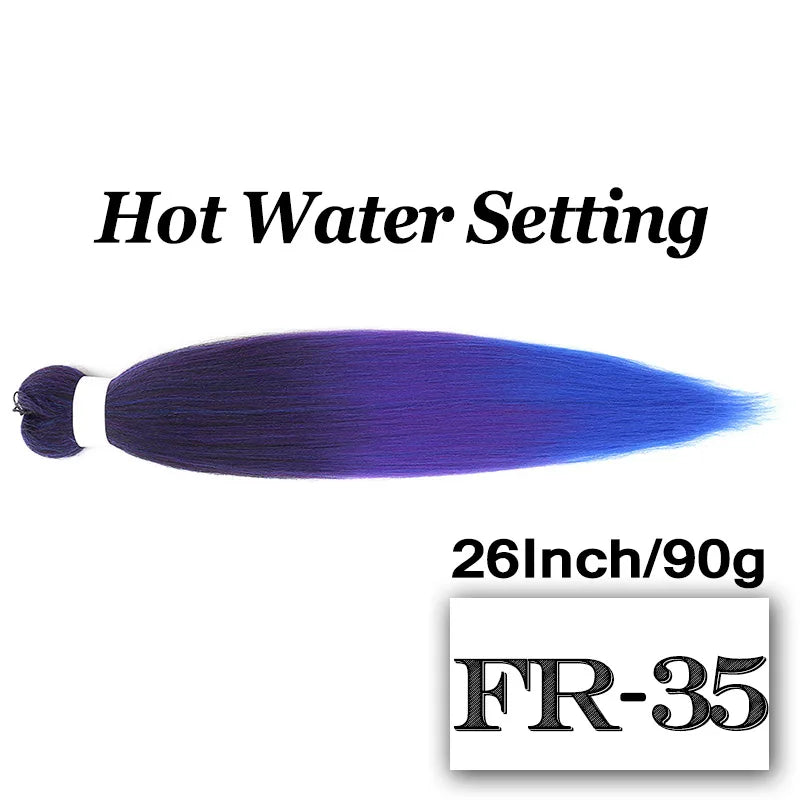 26-Inch Pre-Stretched Braiding Hair Extensions – Synthetic Afro Crochet Braids for DIY, Jumbo Braid in Purple, Pink, Peach & Red