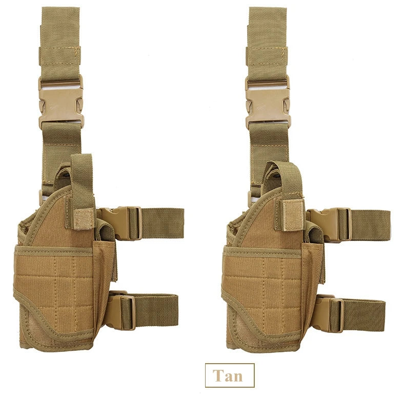 Universal Drop Leg Gun Holster - Right-Handed Tactical Thigh Pistol Bag & Pouch for All Handguns