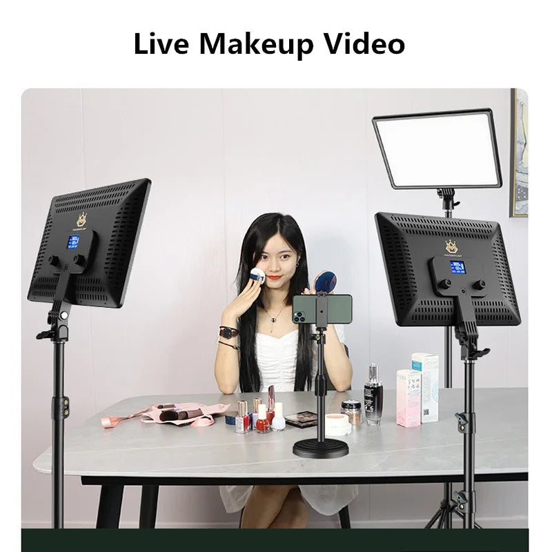 LED Video Light Panel - 10/14-Inch Photography Lighting, 3200K–6000K, Remote Control, EU Plug for Studio & Live Streaming