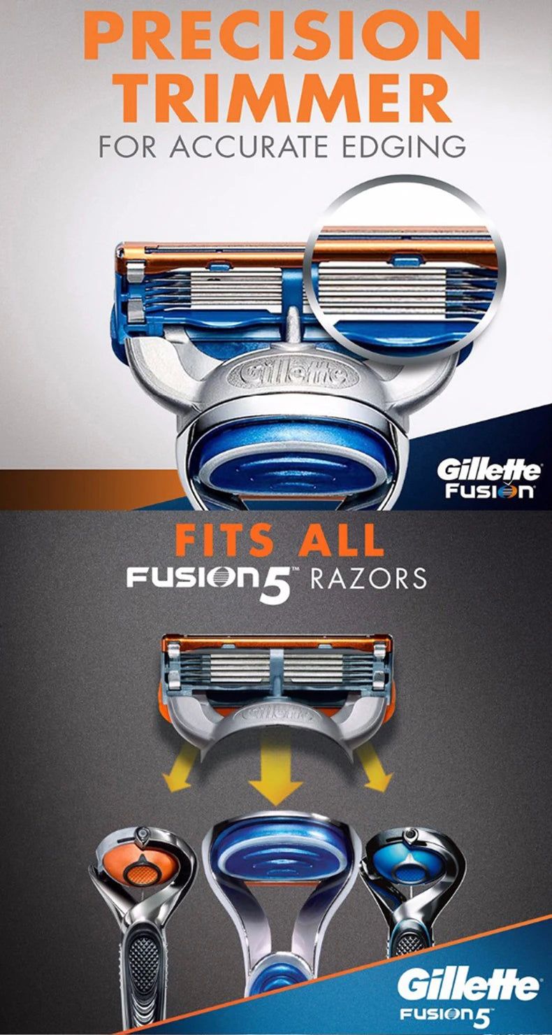 Gillette Fusion 5-Layer Razor Blades for Men - Replacement Shaving Head for Professional Beard Care