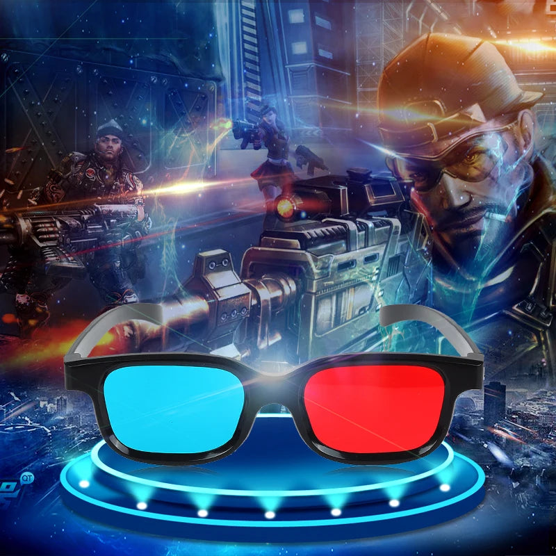 Black Frame Red Blue 3D Glasses – Immersive Anaglyph 3D for Home Theater, Movies, Games, DVD & Video Gifts