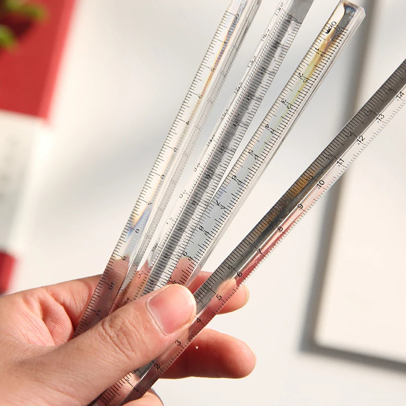 Clear Triangle Ruler: Transparent Stationery Essential for School Supplies - Mohamm 1PC