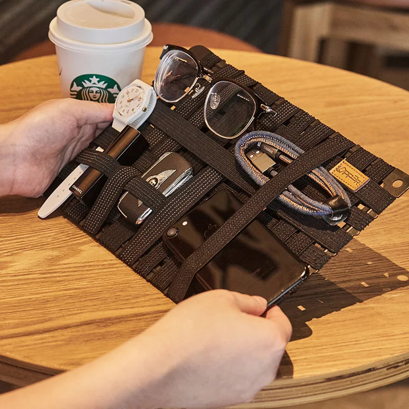 LOPPER Magnesium Aluminum Alloy Storage Board: Portable Digital Bag for DIY Travel Accessories - Double-Sided Finishing Storage Bag