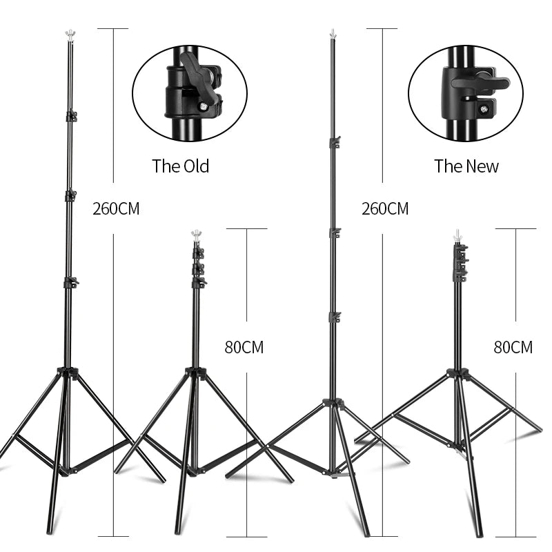 Adjustable Photo Backdrop Stand - 2.6 x 3M Telescopic Background Support System with Carry Bag