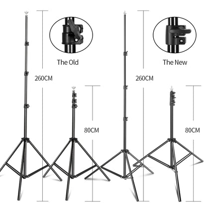 Adjustable Photo Backdrop Stand - 2.6 x 3M Telescopic Background Support System with Carry Bag
