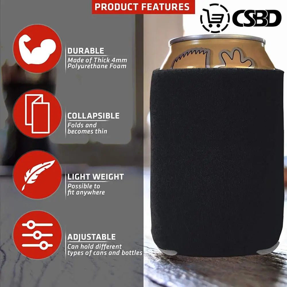 5pcs Neoprene Beer Sleeves – Portable Drink Cooler for Cans & Bottles, Perfect for Camping, Parties, Weddings & Birthdays