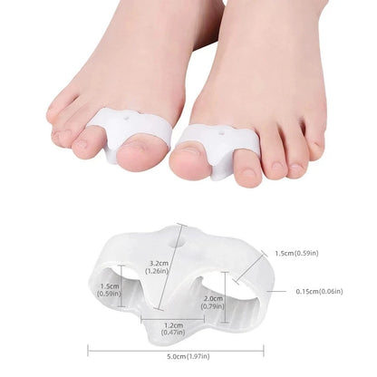2 Piece Silicone Toe Spreader Separator - Bunion and Hallux Valgus Corrector for Thumb and Finger Alignment