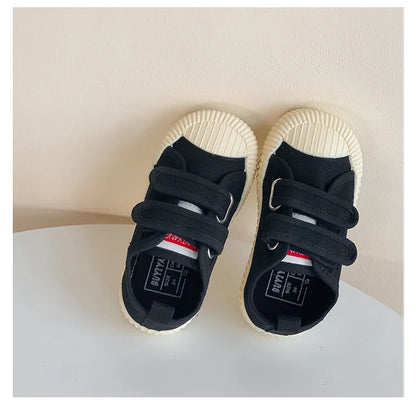 Children’s Canvas Shoes — Boys & Girls Spring/Autumn Breathable Toddler Shoes with Soft Sole & Hook-and-Loop Closure