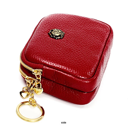 Senorita Genuine Leather Women’s Coin Purse – Double Zipper Small Wallet