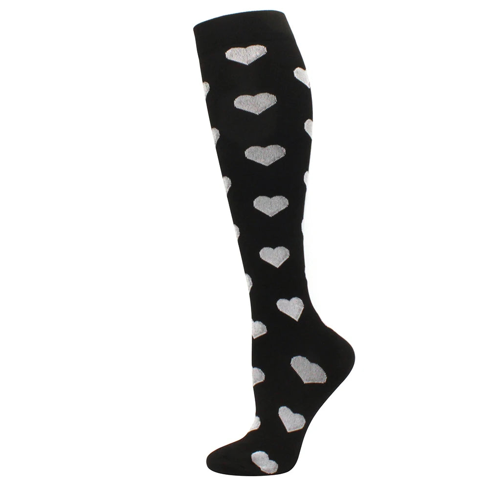 Compression Support Socks for Men & Women – Running Nursing Stockings for Edema, Varicose Veins & Blood Circulation Sports Wear
