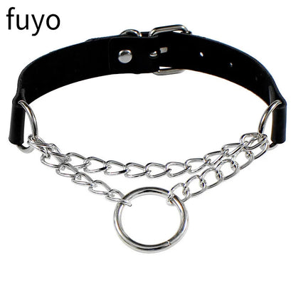 New Spike Choker Necklace – Punk Faux Leather Collar with Big Rivets, Studded Goth Style for Women & Men