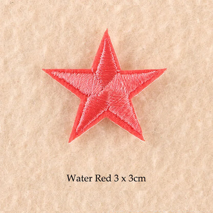 Stars Embroidered Iron-On Patches – Gold, Silver & Colorful Appliqué Stickers for Clothing, Jackets, Bags & DIY Craft Decoration