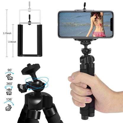 Flexible Mini Octopus Tripod for GoPro Hero 12/11/10/9/8/7 Black MAX & Action Cameras Accessories