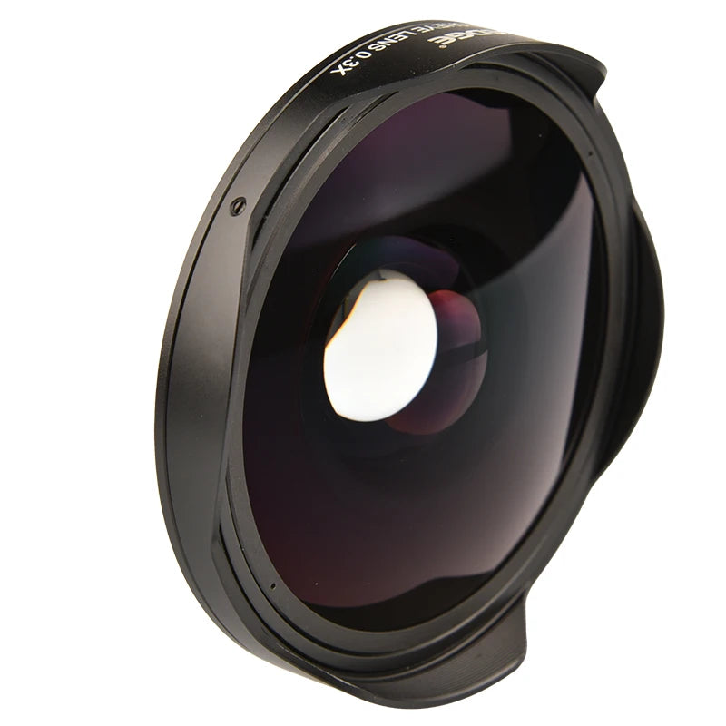 VLOGMAGIC 37mm / 43mm 0.3X Fisheye Wide-Angle Lens Adapter - Ultra-Wide Video Camera & Camcorder Lens with Hood