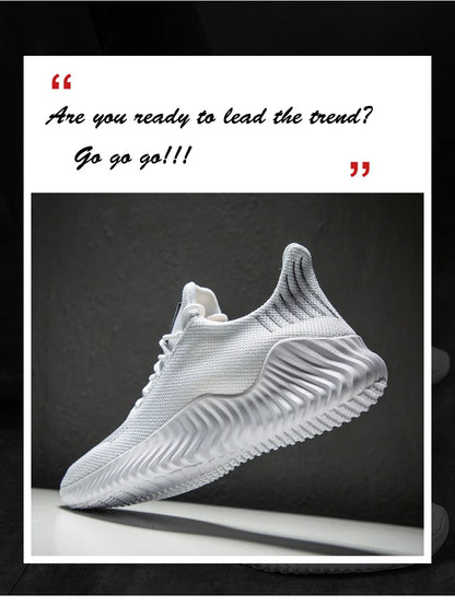 Men's White Sneakers – Casual Walking & Running Shoes, Plus Size 49, Tennis Masculino