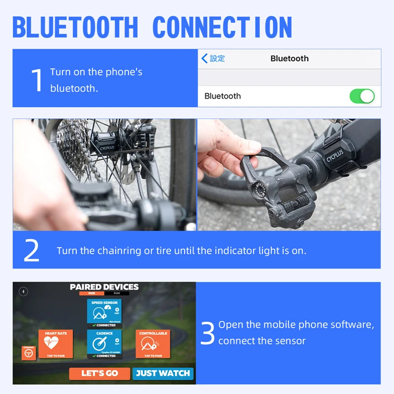 CYCPLUS Dual Sensor Bike Computer — Cadence & Speedometer with ANT+ Bluetooth, Waterproof GPS Cycling Accessory