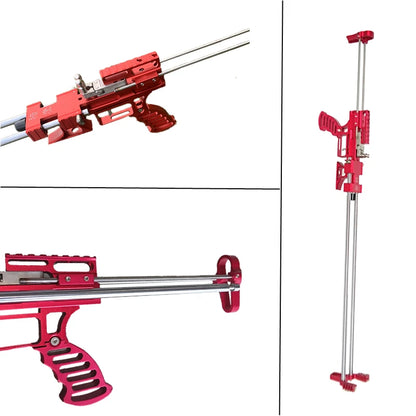80lbs Telescopic Long-Pole Slingshot – All-Metal Powerful Laser Hunting Sling Shot with Accessory Mount