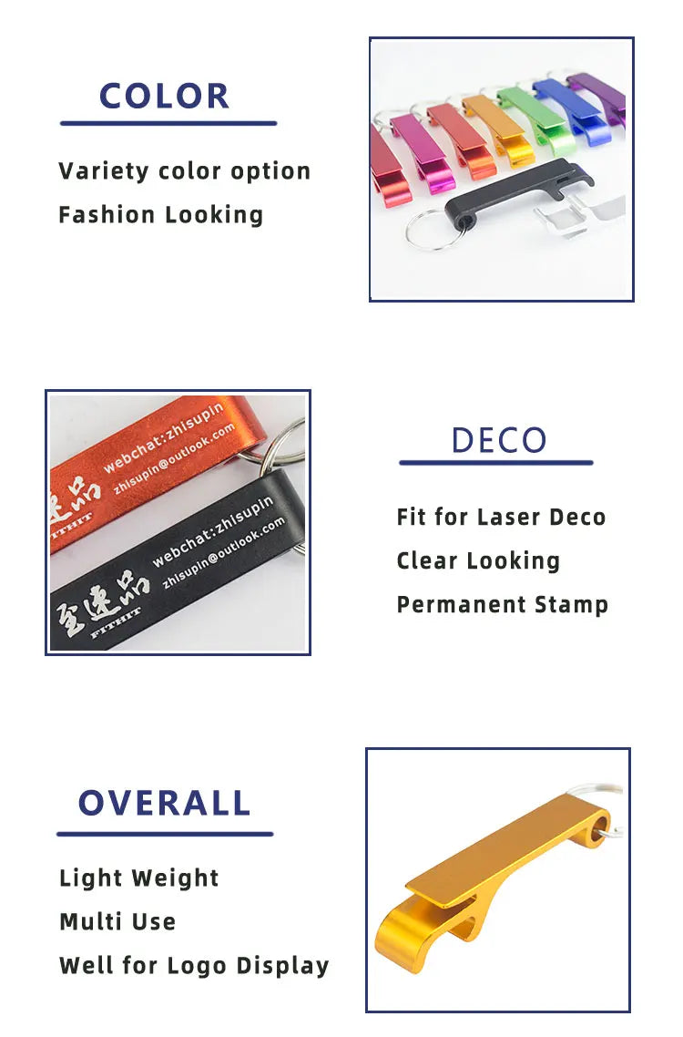 100pcs Custom Aluminum Can Opener Keychain — Portable Promotional Giveaway with Logo for Restaurants