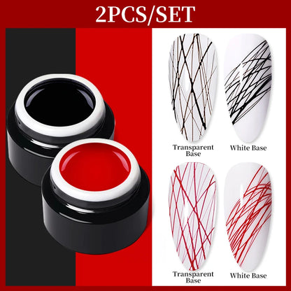 BORN PRETTY Spider Wire Gel Nail Polish 5ml - Flower Drawing & Creative Point-to-Line Nail Art Gel Varnish