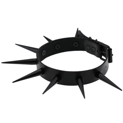 Big Long Spiked Choker Collar – Cool Punk Necklace for Women & Men, Metal Rave Festival Goth Jewelry
