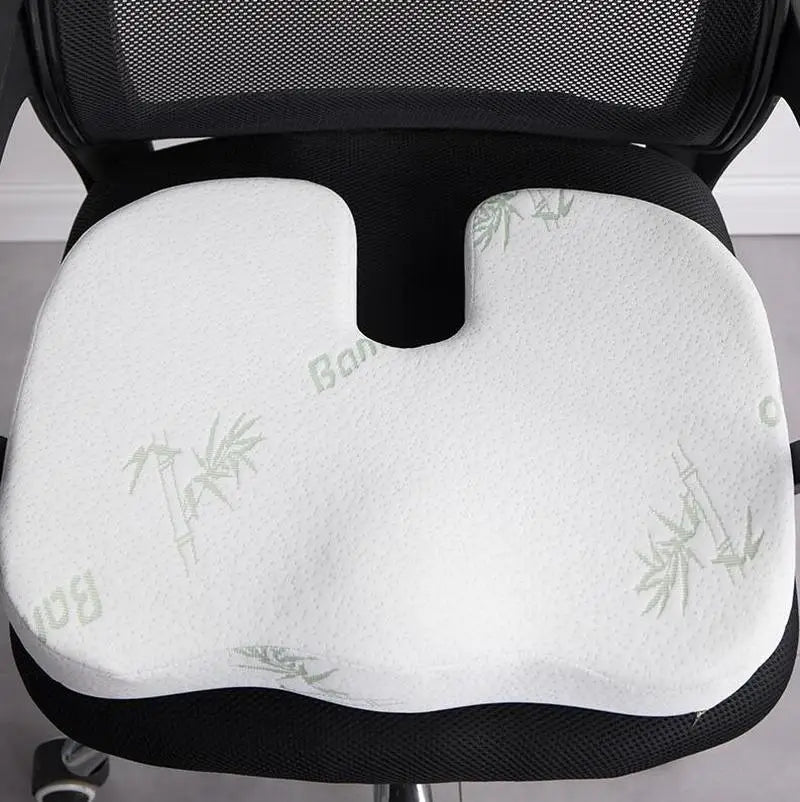 Ergonomic Bamboo Memory Foam Seat & Back Cushion – Slow Rebound Waist Support for Home & Office Chairs