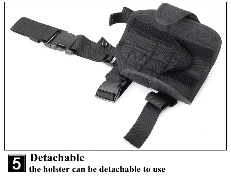 Universal Drop Leg Gun Holster - Right-Handed Tactical Thigh Pistol Bag & Pouch for All Handguns