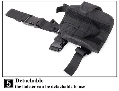Universal Drop Leg Gun Holster - Right-Handed Tactical Thigh Pistol Bag & Pouch for All Handguns