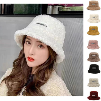 Unisex Winter Fleece Bucket Hat – Warm Cold-Resistant Fashionable Fisherman Cap with Sunshade