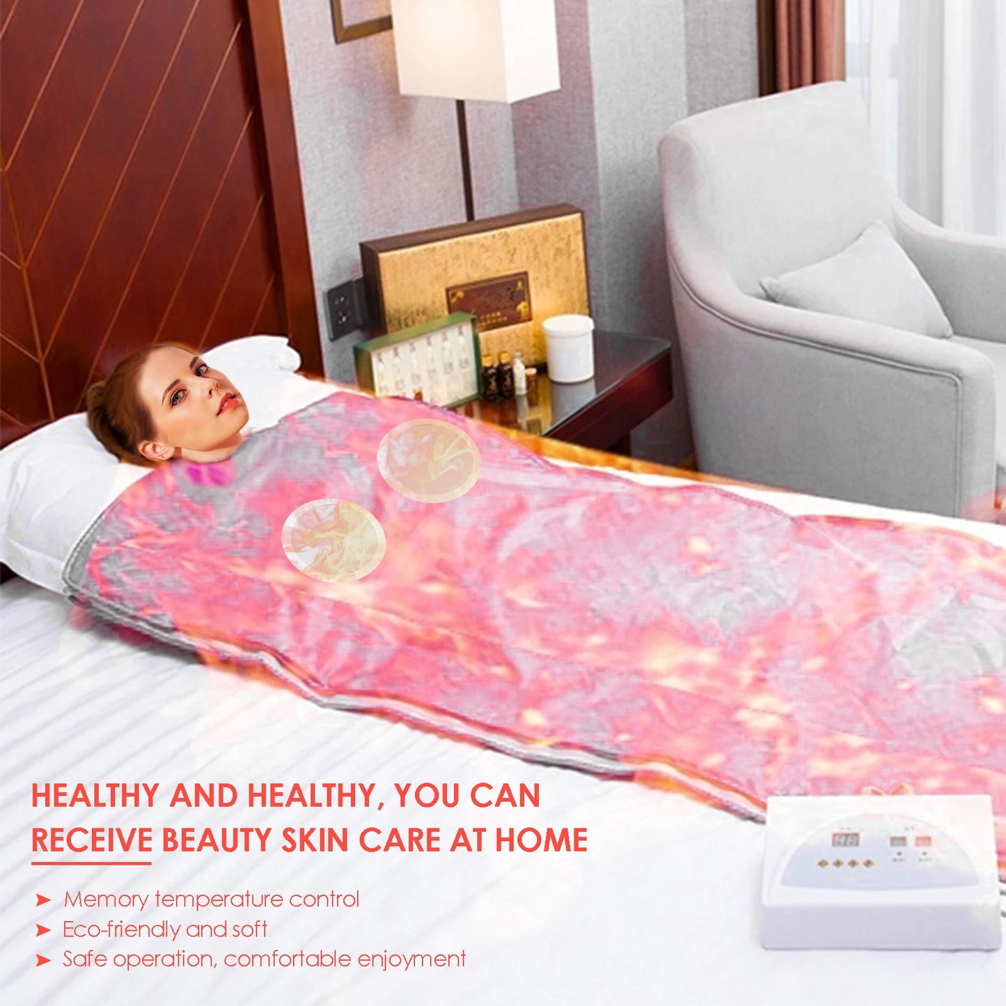 Purple Sauna Blanket with Sleeves – Slimming & Detox Thermal Weight Loss Blanket for Home Spa