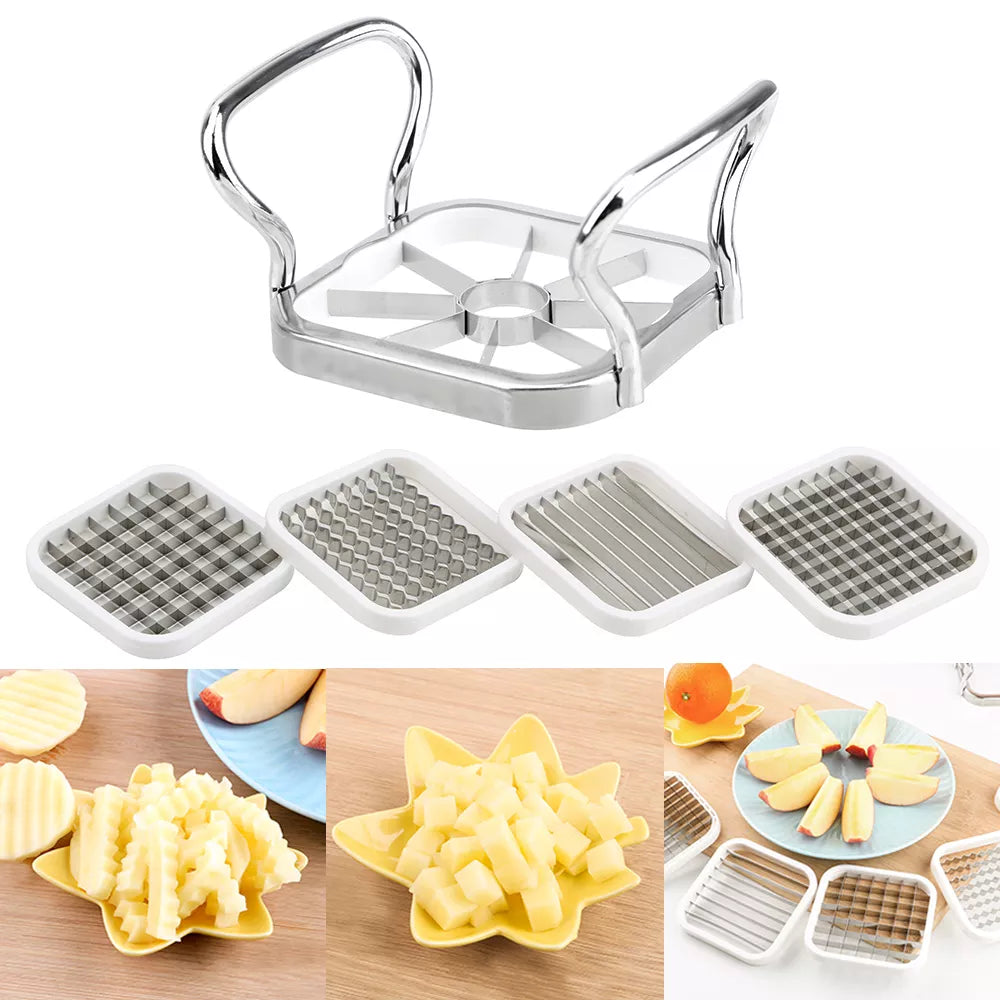 5pcs/set Multi-Functional Stainless Steel Kitchen Utensils: Cutter Slicer for Apple, Pear, Potato Chips, Vegetables, and Fruits
